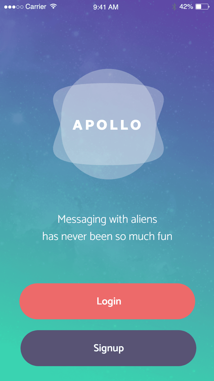 Apollo Alien Chat – Free App XD Template
