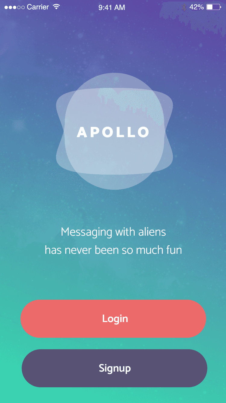 Apollo Alien Chat – Free App XD Template
