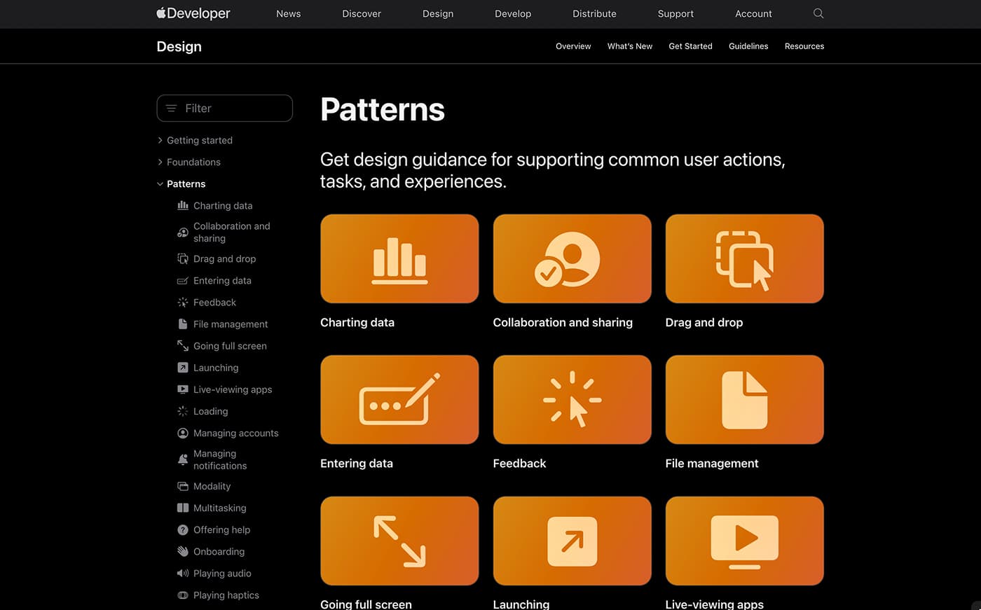 Apple Human Interface Guidelines (HIG): Patterns