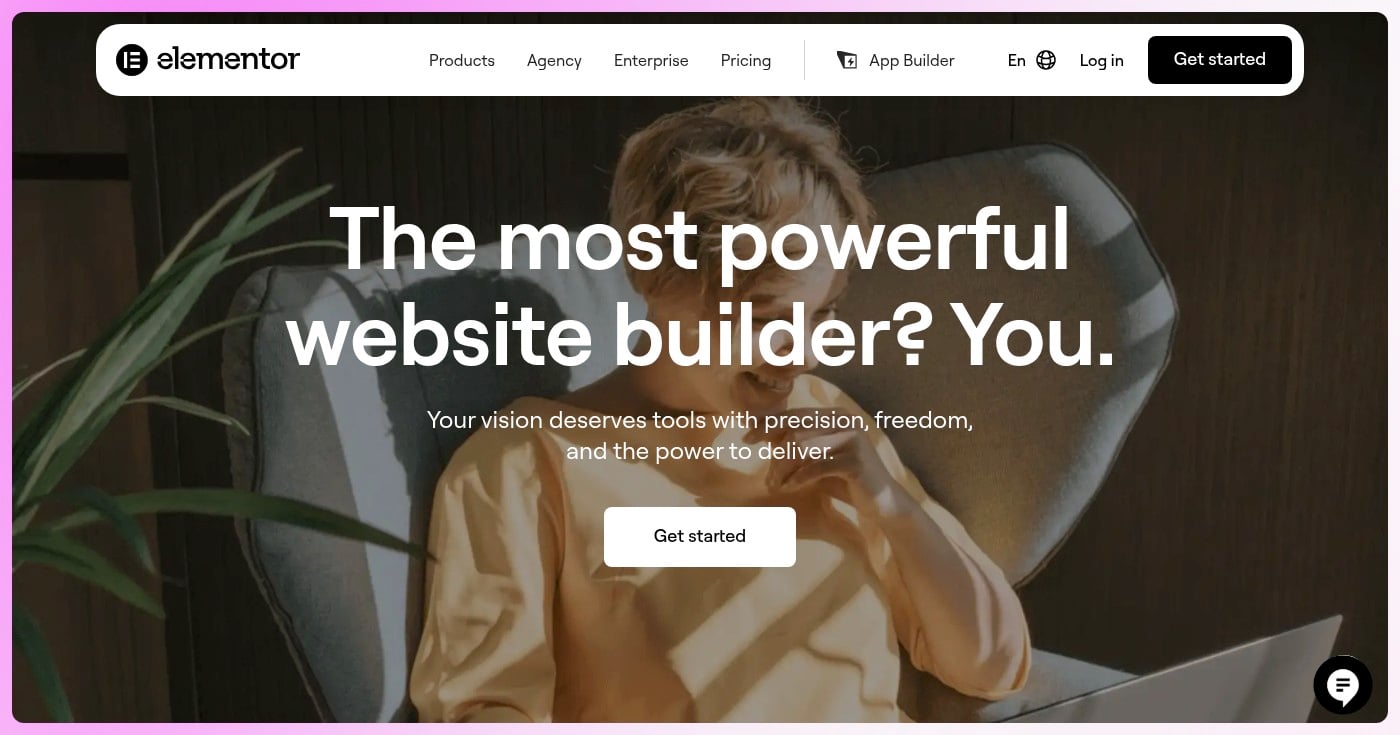 Elementor landing page builder homepage screenshot
