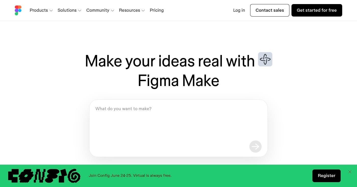Figma Make prompt-to-UI interface generating screen layouts
