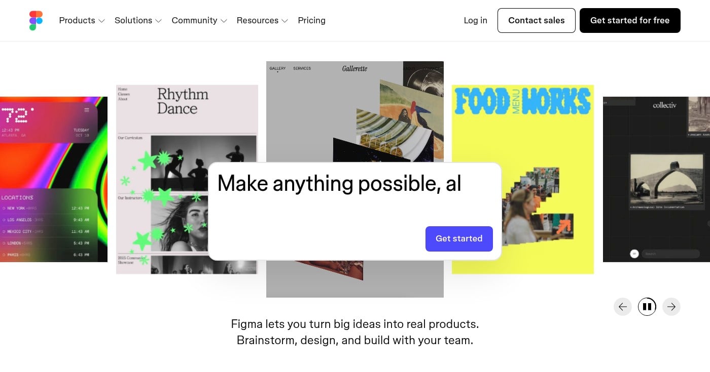 Figma design interface