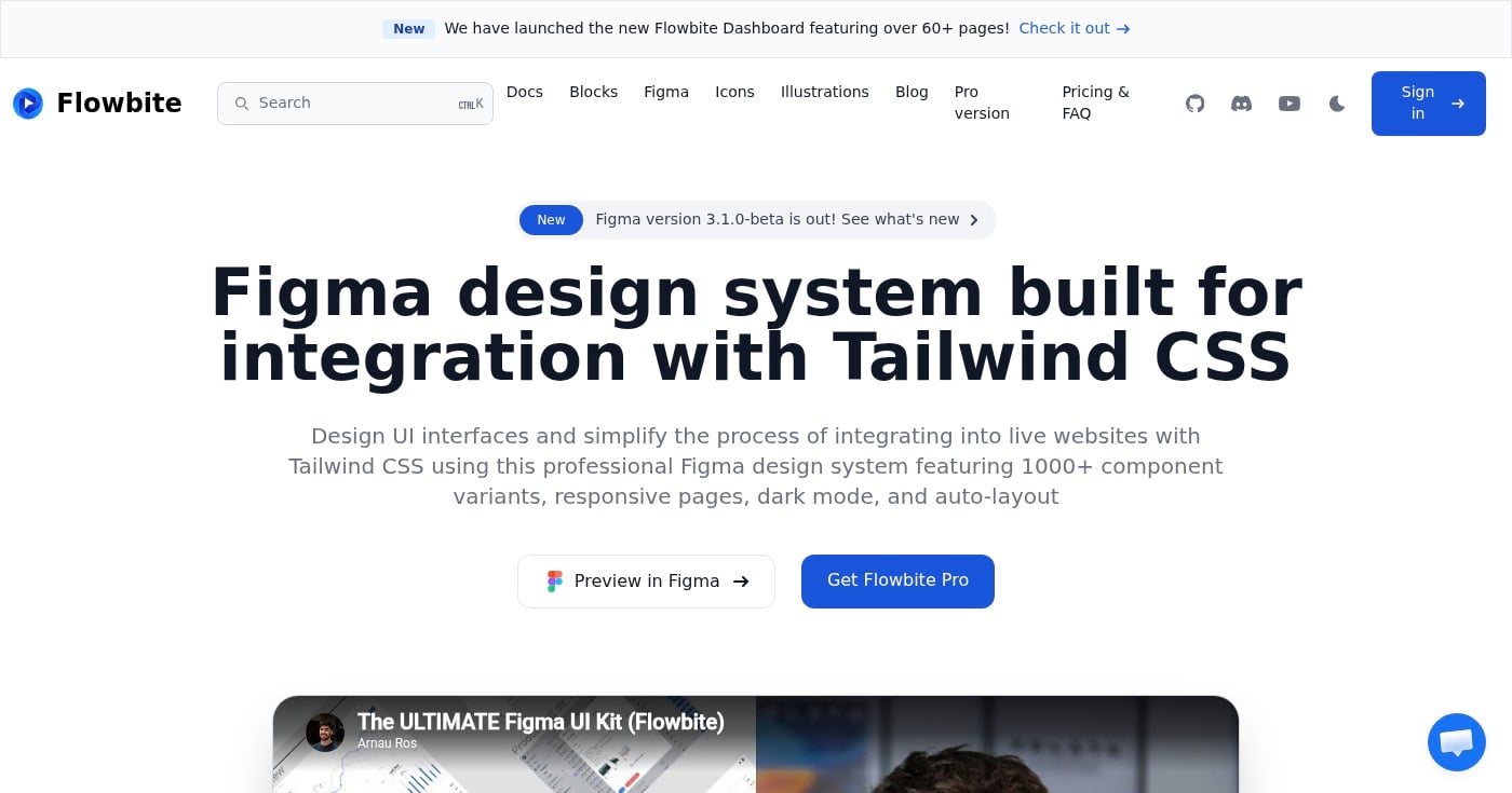 Flowbite Figma design system page