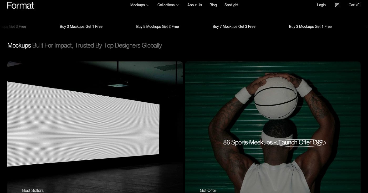Format Mockups homepage