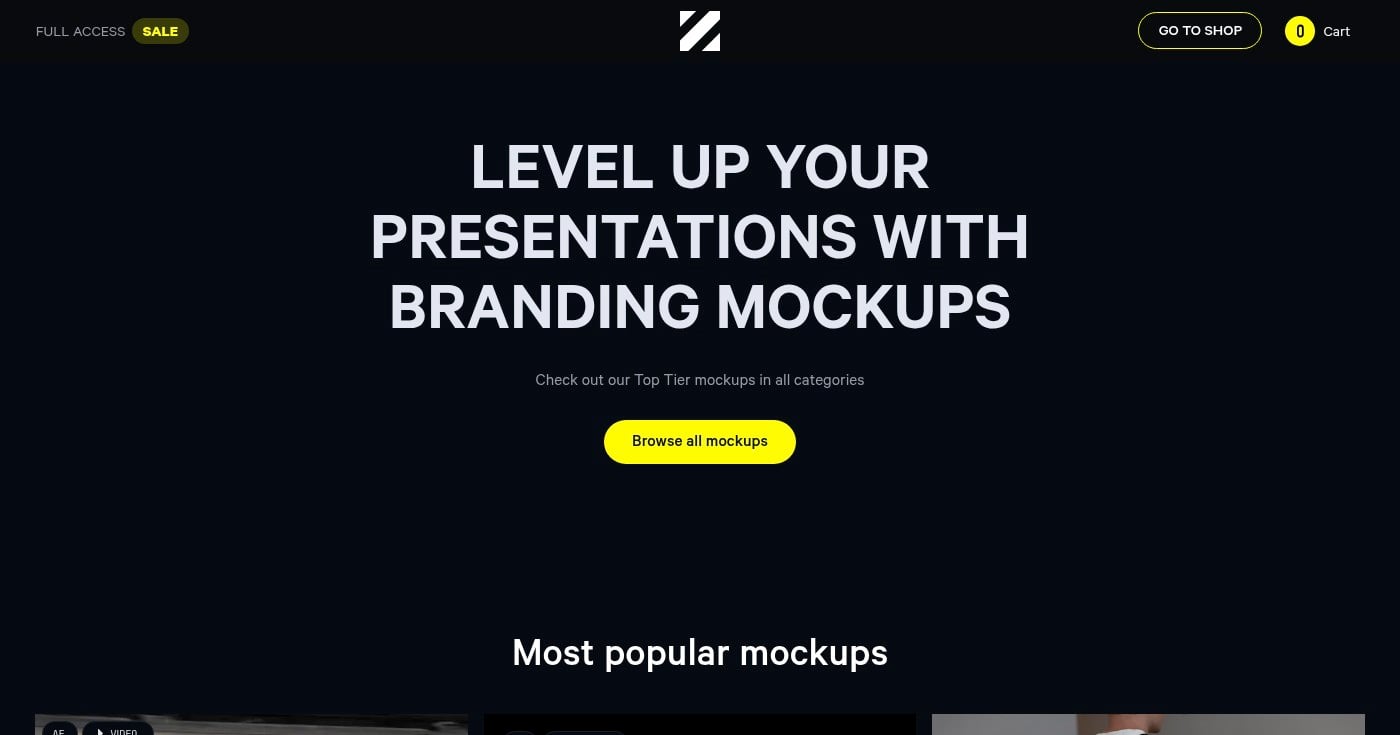 Hazard Mockups homepage