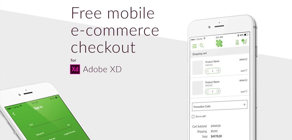 Free XD Mobile E-commerce Checkout