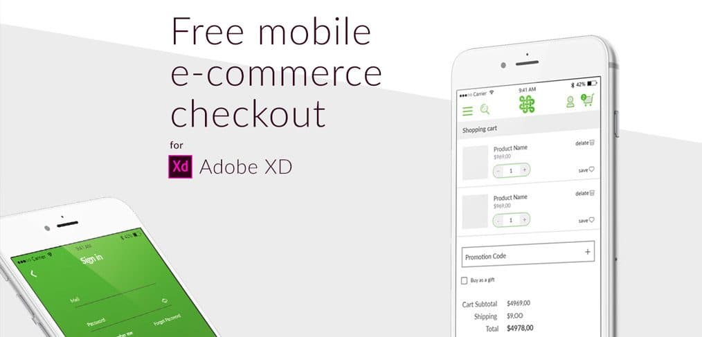 Free XD Mobile E-commerce Checkout