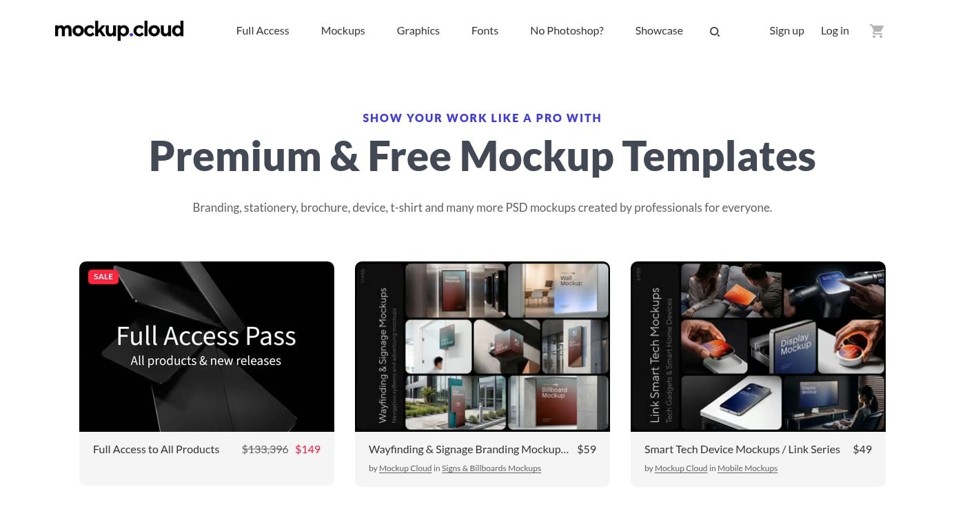 Mockup Cloud homepage
