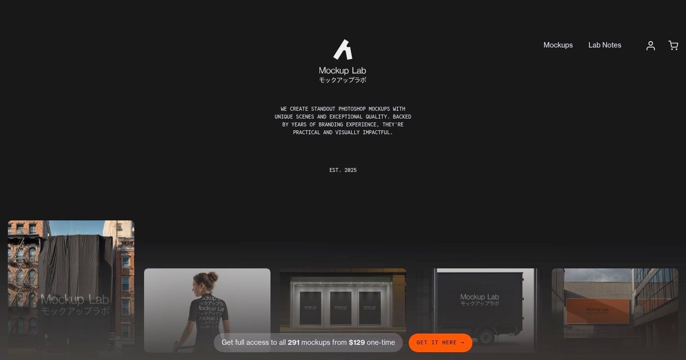 Mockup Lab homepage