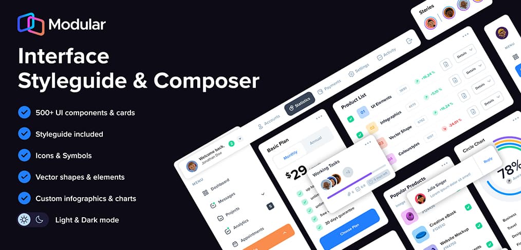 Modular – Premium XD Design System
