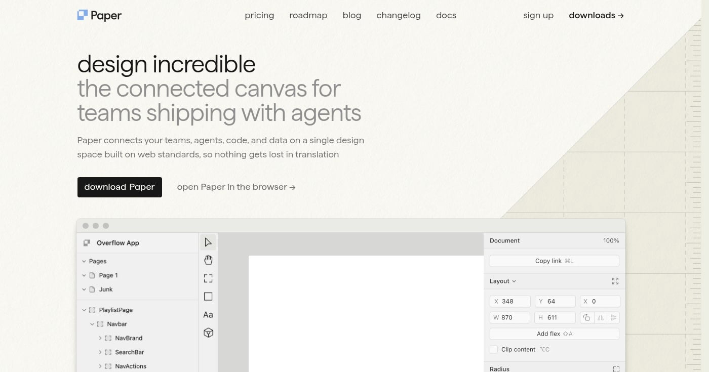 Paper design interface