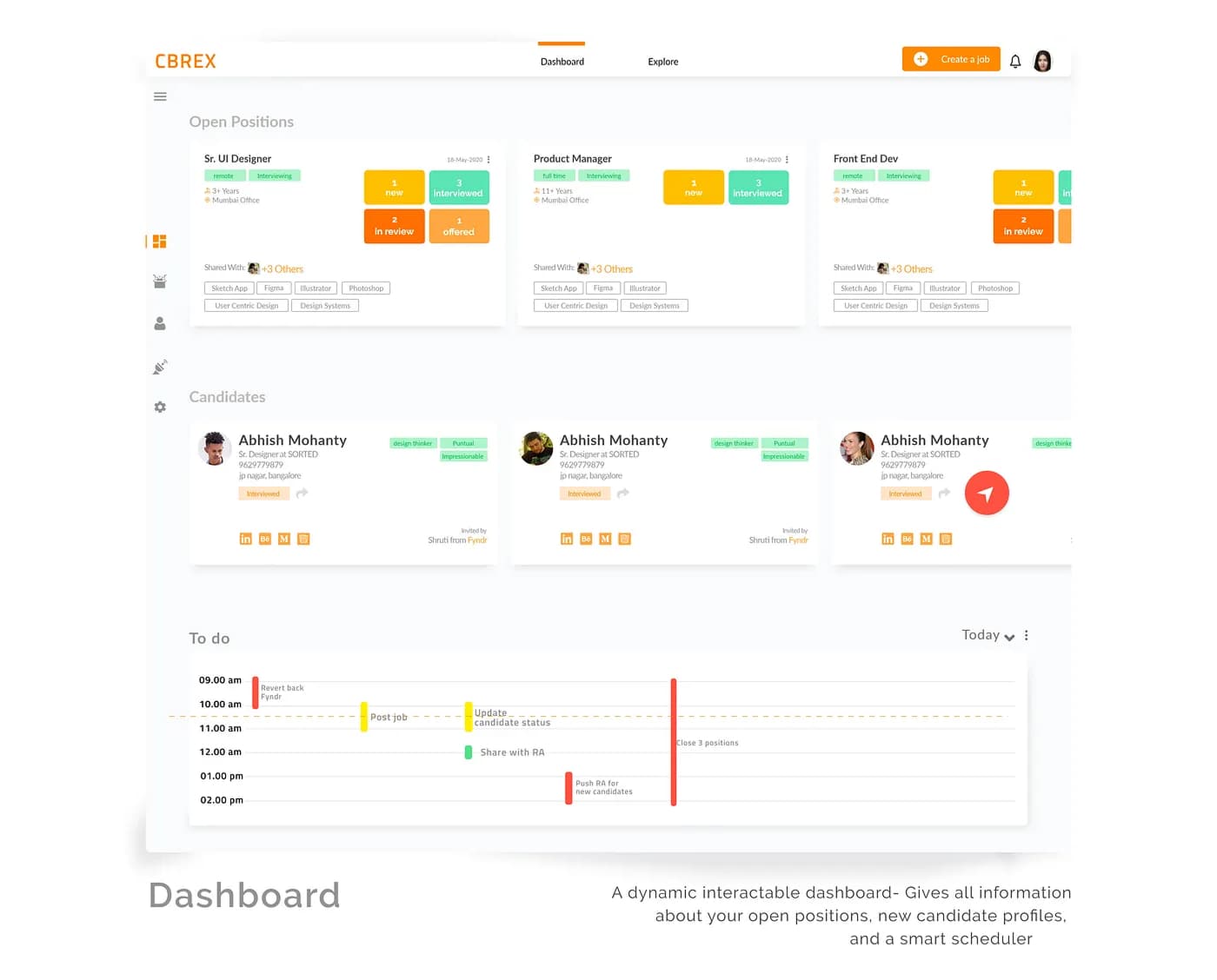 Recruiter Dashboard XD Concept
