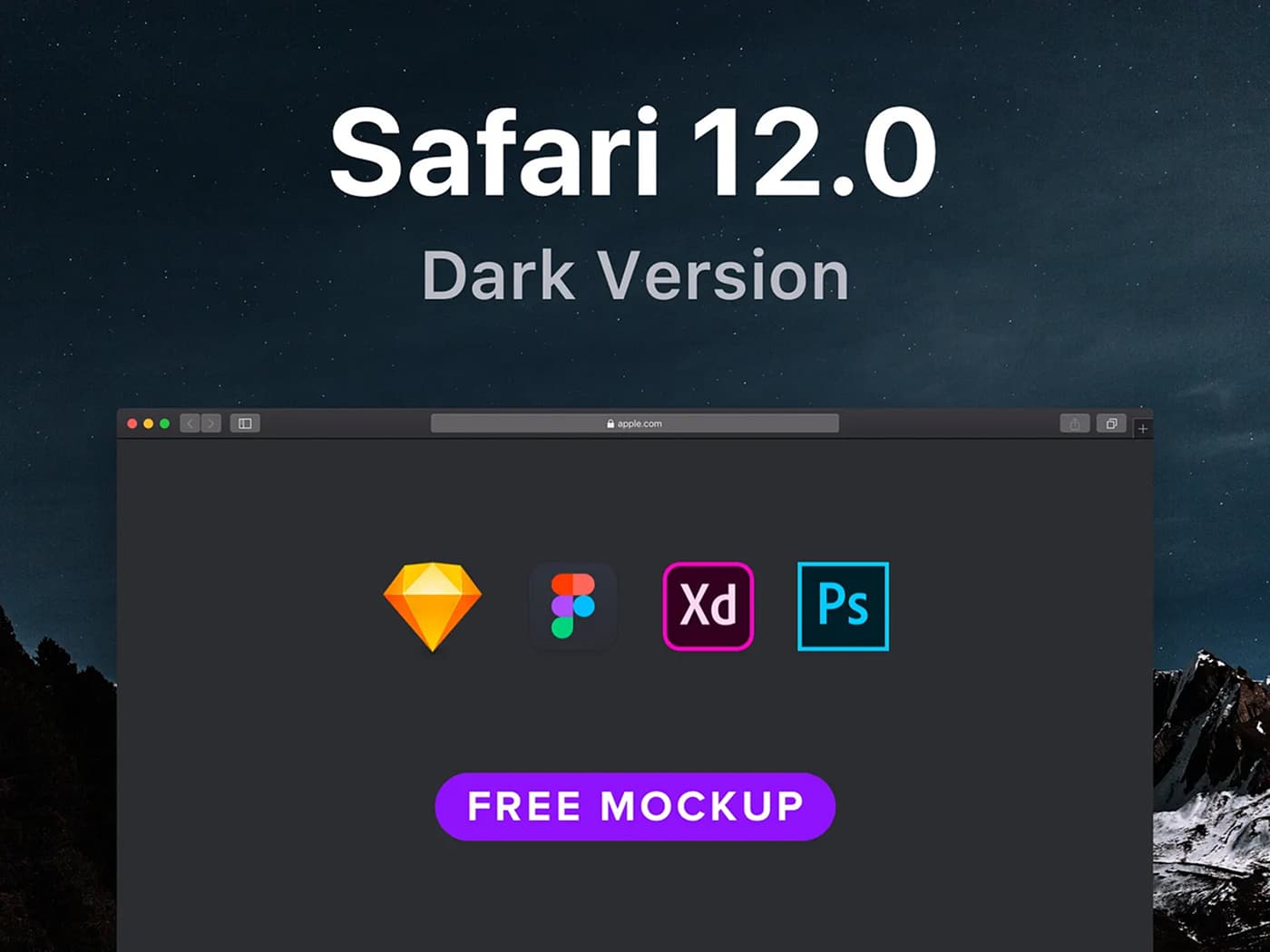Safari XD Mockup (Dark Version)