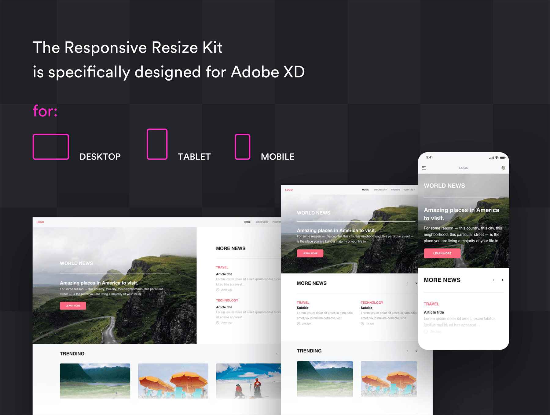 Responsive Resize Free UI Kit