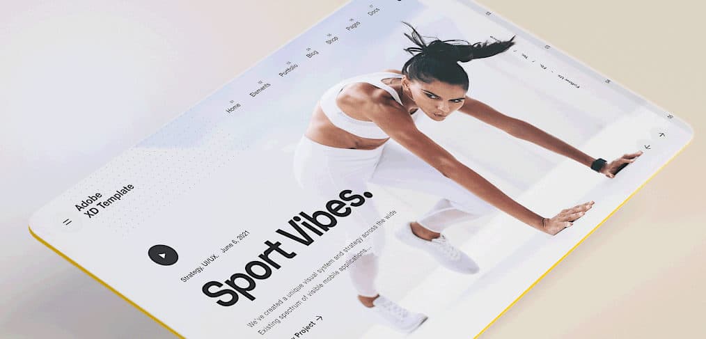 Sport Vibes XD Homepage Template