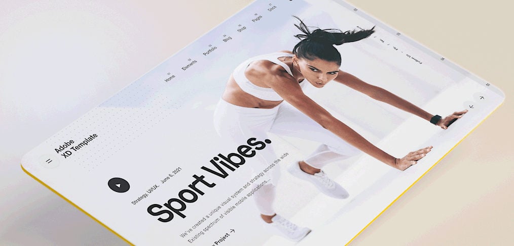 Sport Vibes XD Homepage Template