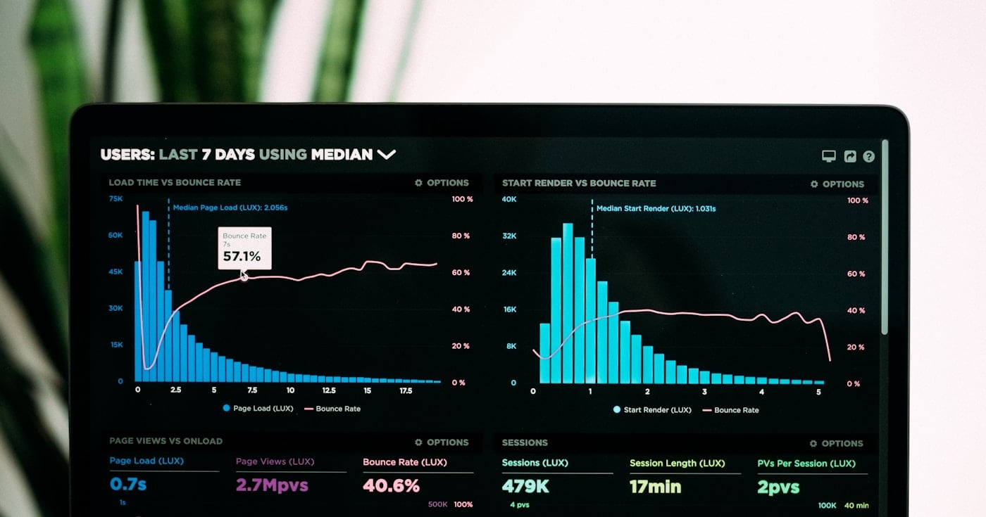 UI design statistics dashboard showing data and analytics