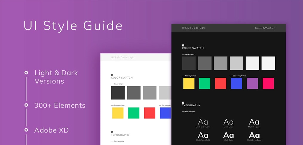 Free UI Style Guide for Adobe XD