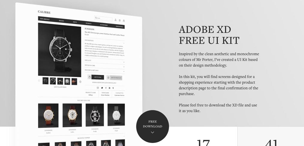 XD Ecommerce Free UI Kit