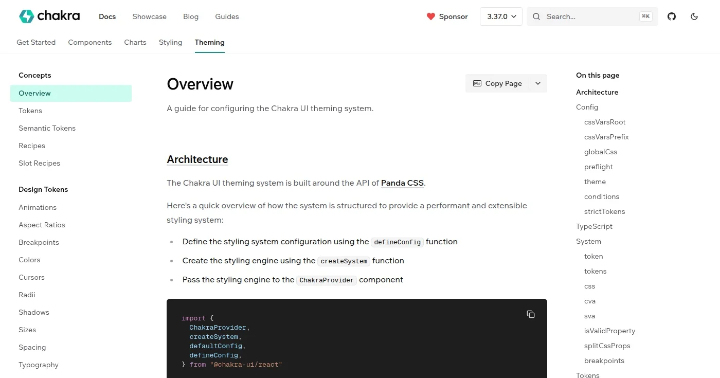 Chakra UI theming docs