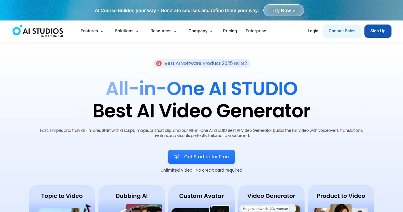 DeepBrain AI avatar generator homepage