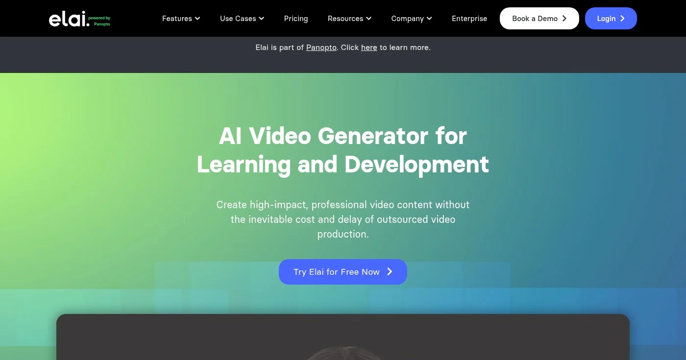 Elai AI avatar generator homepage