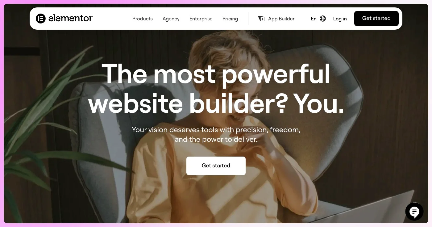 Elementor landing page builder homepage screenshot