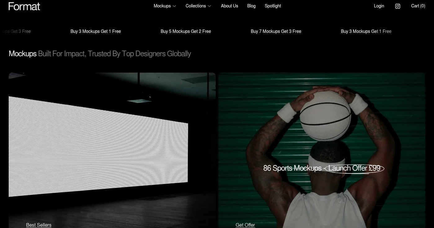 Format Mockups homepage