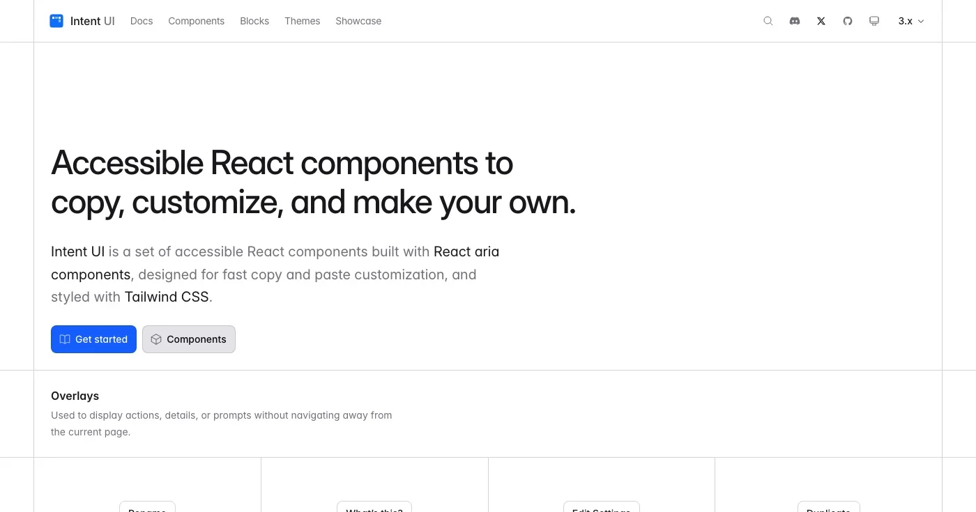 Intent UI homepage