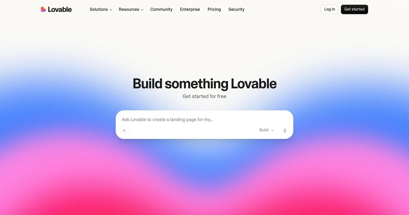Lovable homepage with prompt input