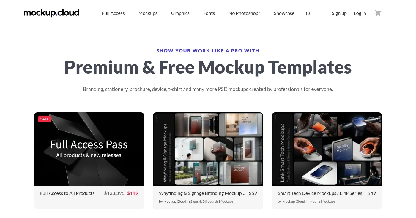 Mockup Cloud homepage