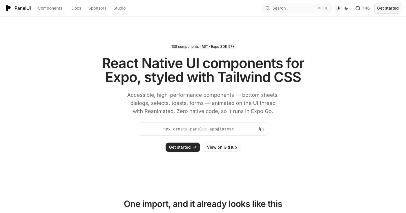 PanelUI homepage
