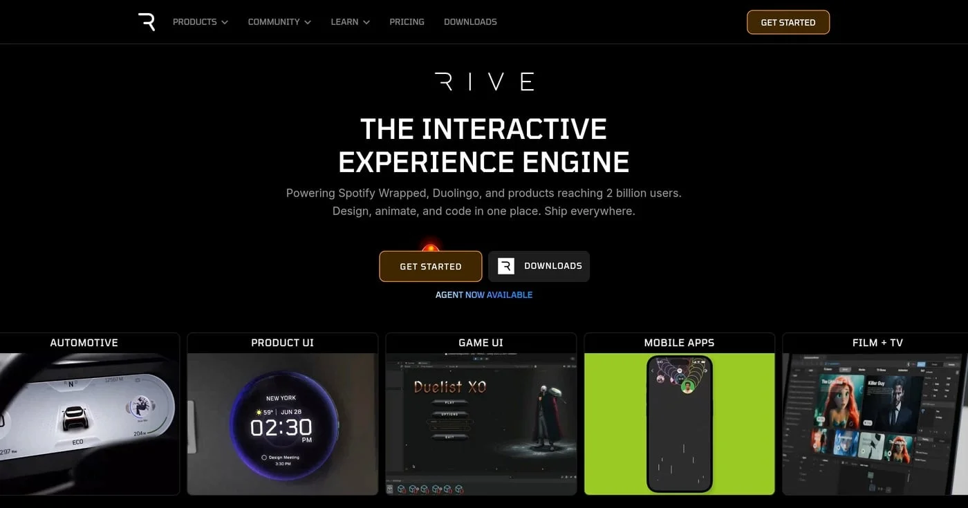 Rive homepage
