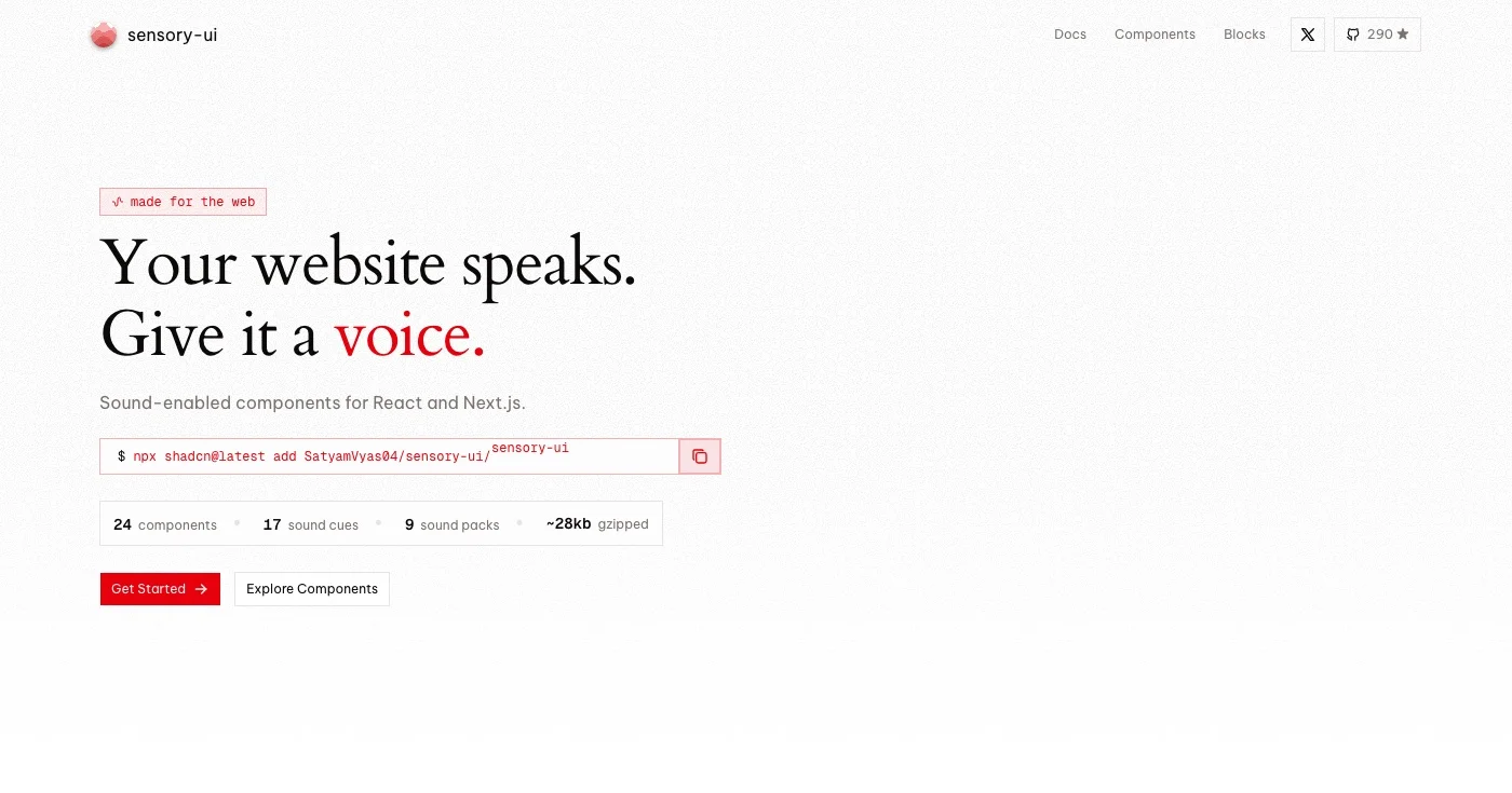 sensory-ui homepage