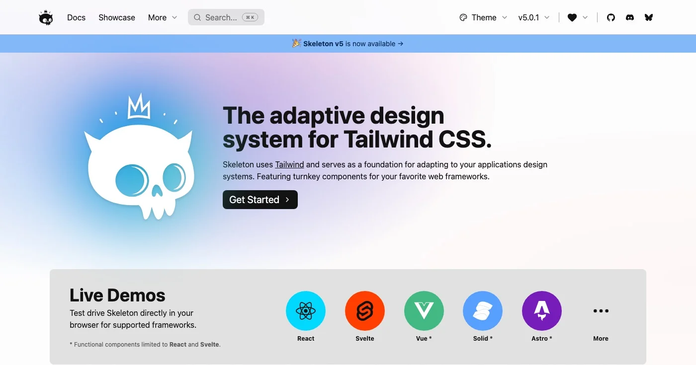 Skeleton homepage