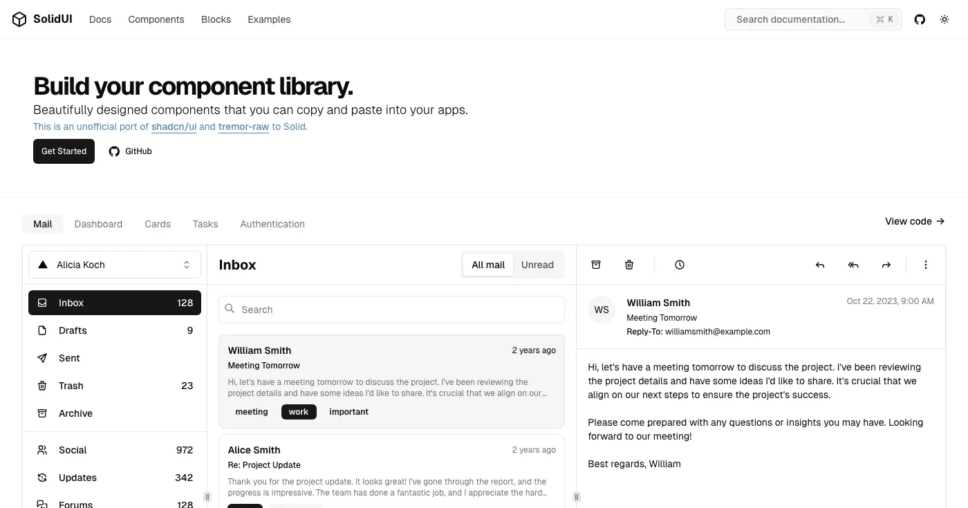 Solid UI homepage