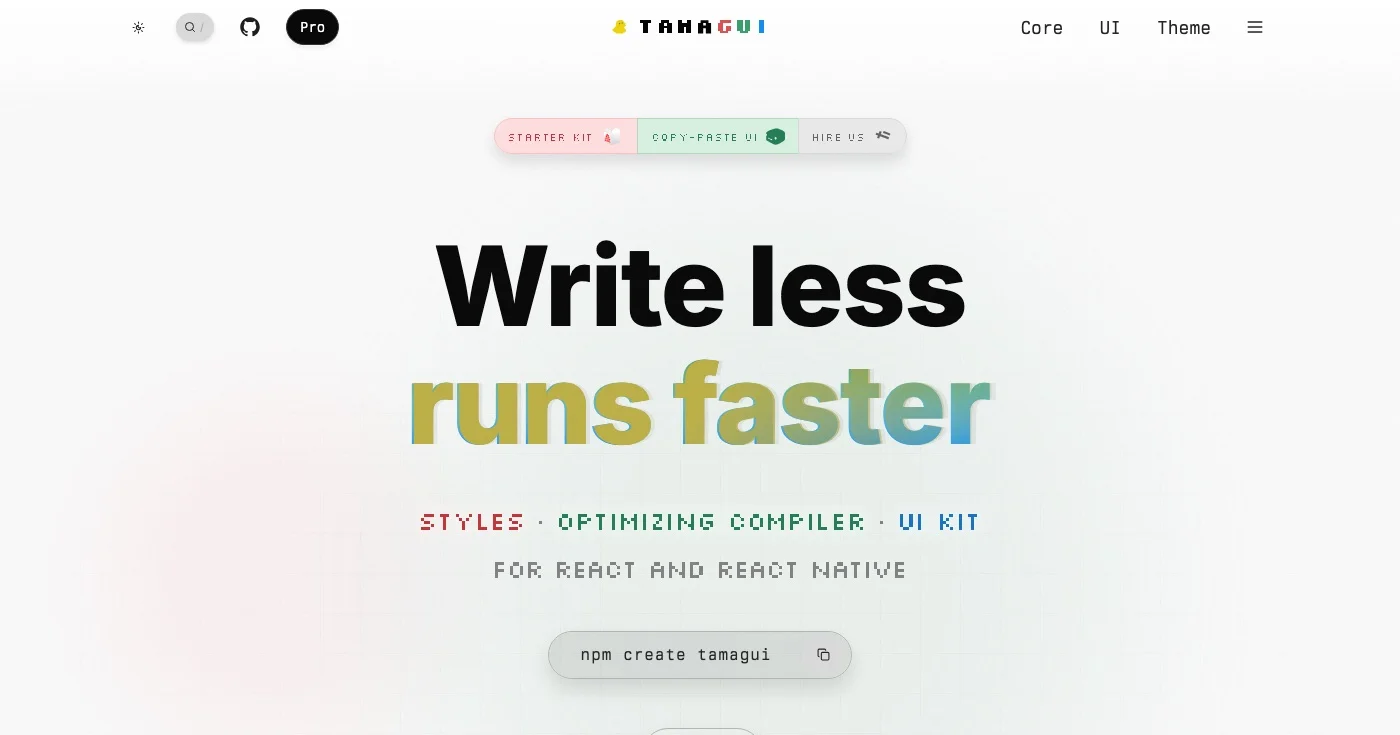 Tamagui homepage