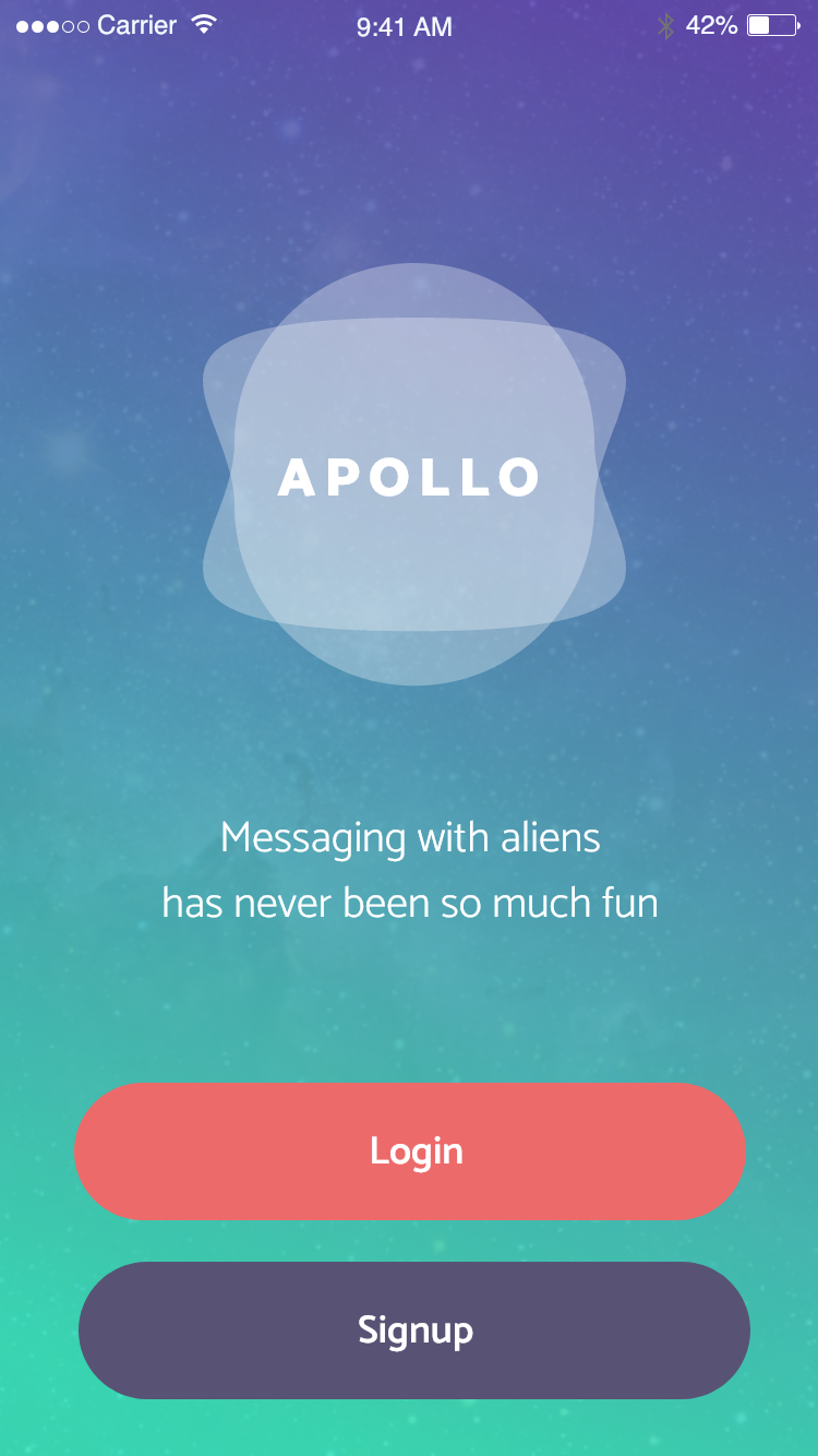 Apollo Alien Chat – Free App XD Template