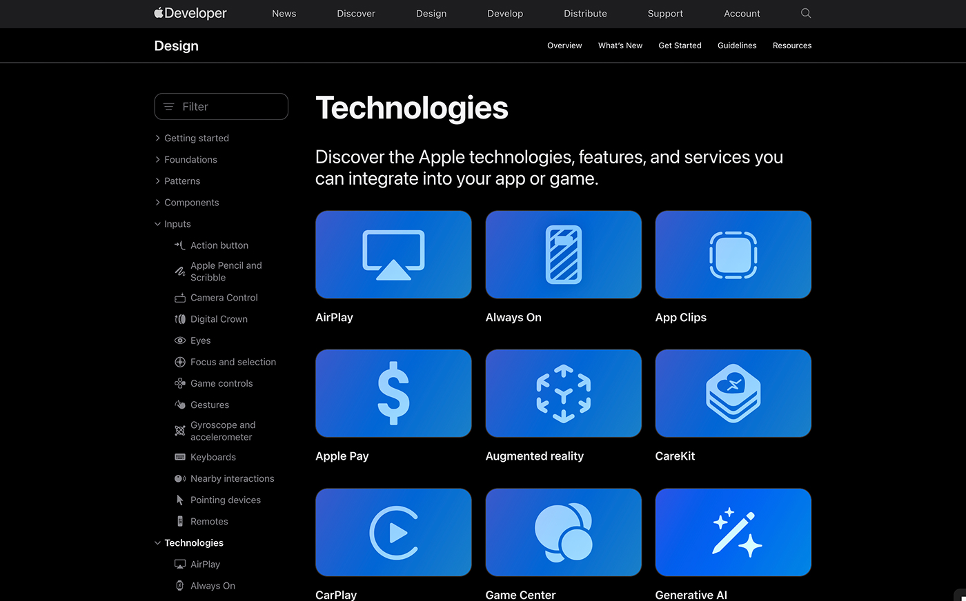 Apple Human Interface Guidelines (HIG): Technologies