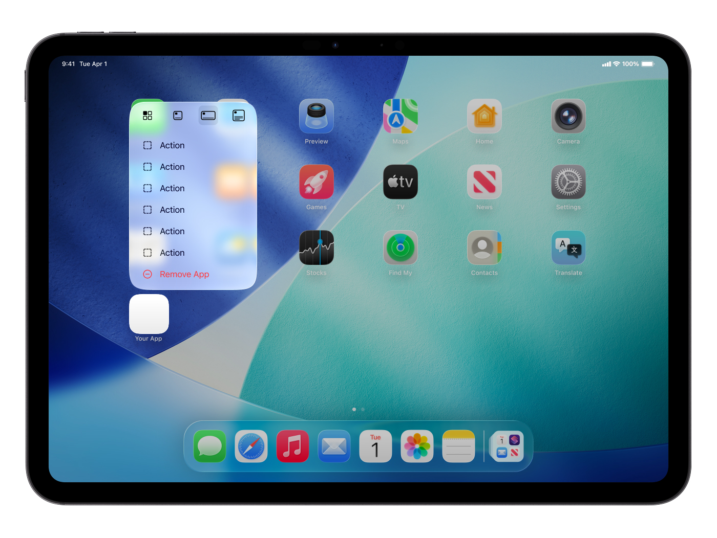 iPadOS 26 UI kit demo
